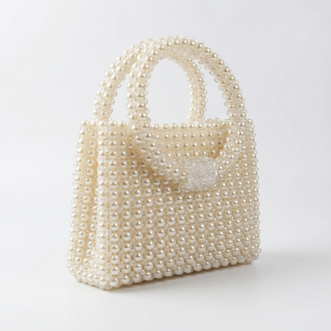 Rexsz Handmade Pearl & Crystal Mixed Beaded bag