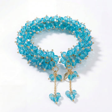 Rexsz Premium Beaded Gajra | Handmade Luxury Crystal Bracelet for Weddings & Parties