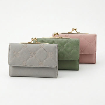 Rexsz Quilted Kiss Lock Wallet | Stylish Compact Coin Purse for Women