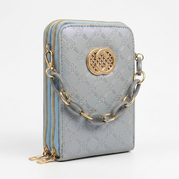 Rexsz Embossed Crossbody Mobile Wallet | Stylish Phone & Cash Bag for Women