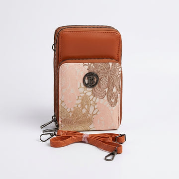 Rexsz Embossed Floral Crossbody Mobile Pouch | Stylish Phone Bag for Women