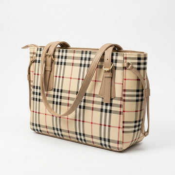 Rexsz Check Tote Bag | Stylish Large Capacity Shopping & Daily Use Handbag