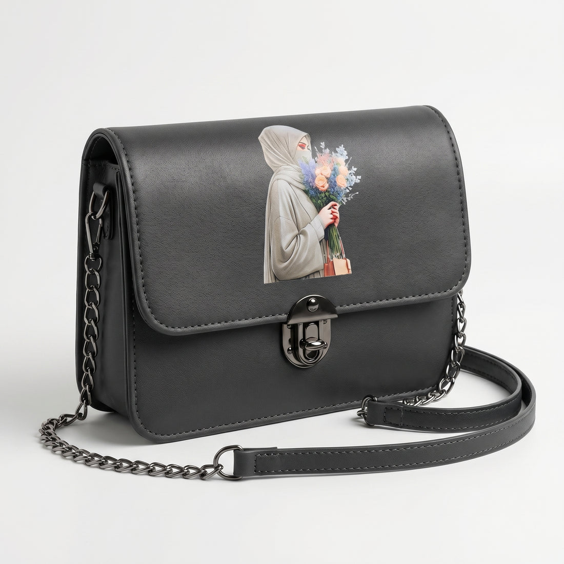 Rexsz Midnight Floral Niqabi Crossbody Bag | Elegant Printed Shoulder Bag for Women