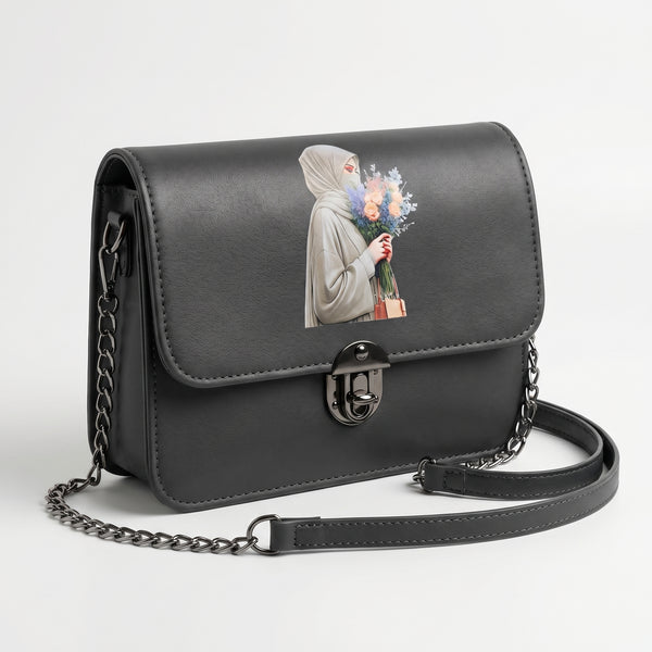 Rexsz Midnight Floral Niqabi Crossbody Bag | Elegant Printed Shoulder Bag for Women