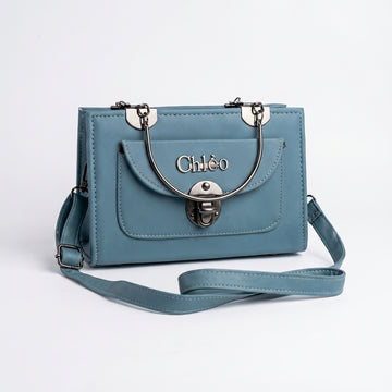 Rexsz Blue Satchel Handbag | Stylish Elegant Women Office & Daily Use Bag