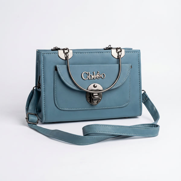 Rexsz Blue Satchel Handbag | Stylish Elegant Women Office & Daily Use Bag