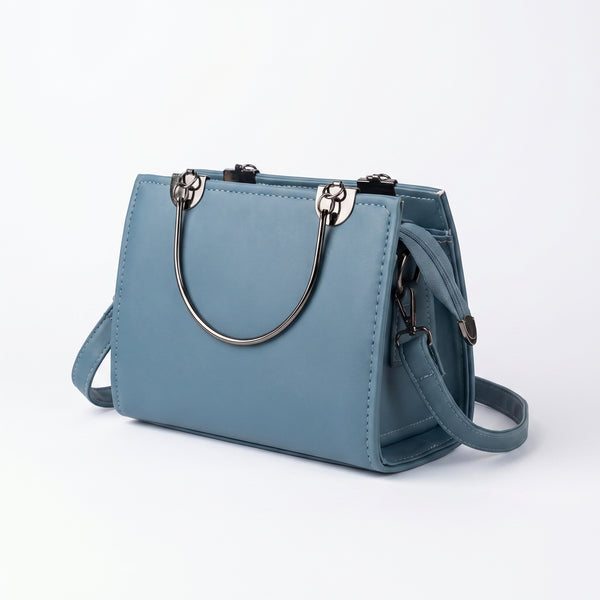 Rexsz Blue Satchel Handbag | Stylish Elegant Women Office & Daily Use Bag