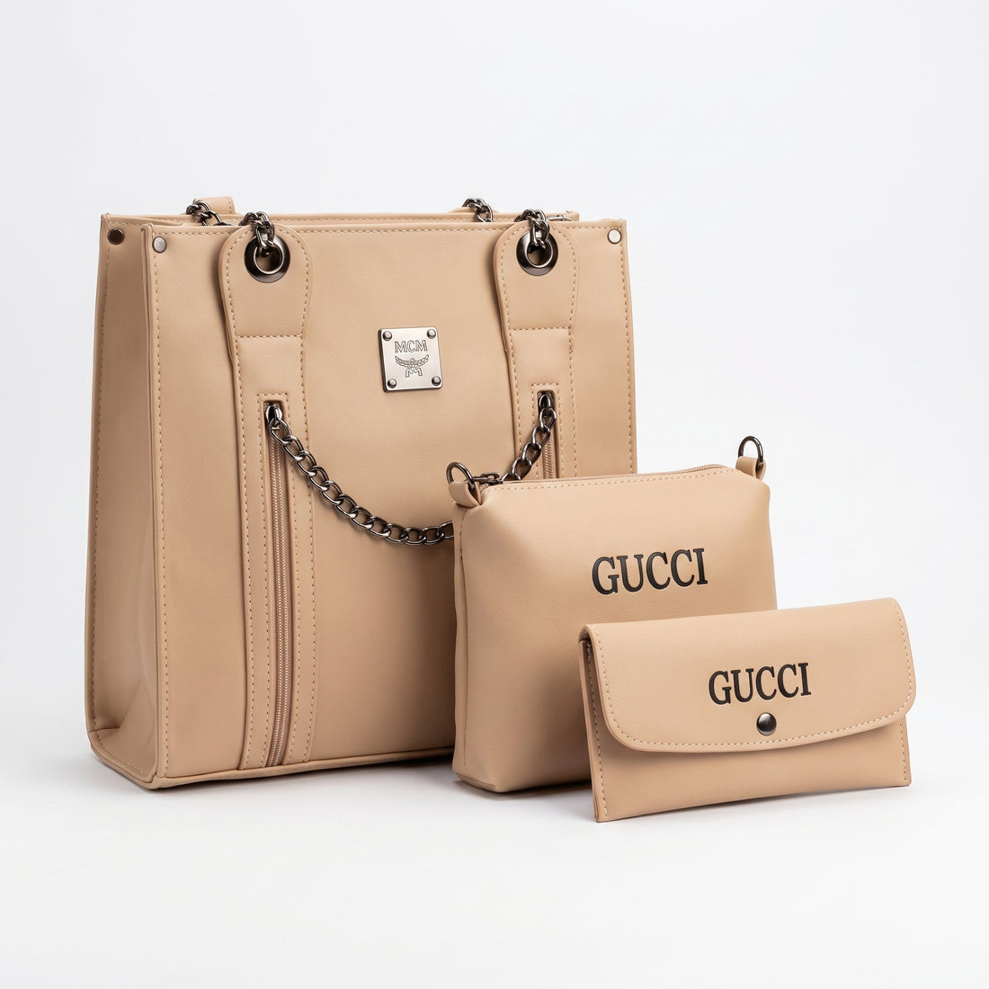 Rexsz Women’s 3-Piece Handbag Set | Stylish Tote, Shoulder Bag & Wallet Combo
