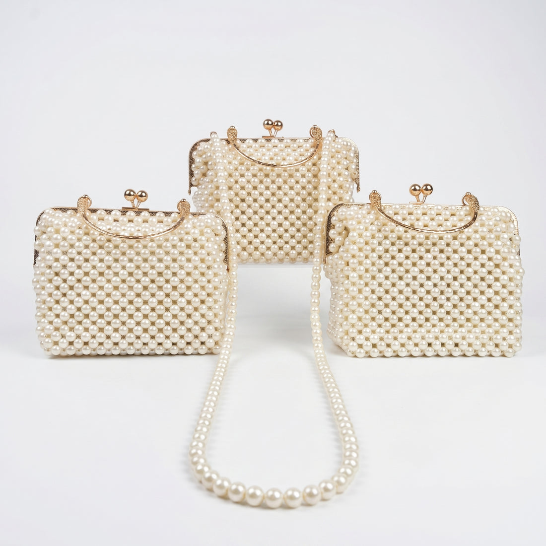 Rexsz Elegant Pearl Clutch Bag | Handmade Beaded Party Handbag for Weddings & Events