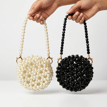 Rexsz Beaded Round Mini Bags