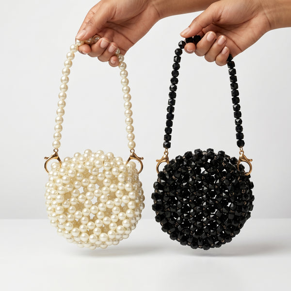Rexsz Beaded Round Mini Bags