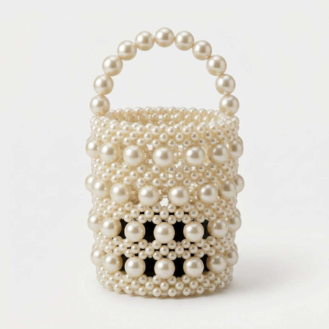 Rexsz Pearl Beaded Bucket Bag | Handmade Elegant Party & Wedding Handbag