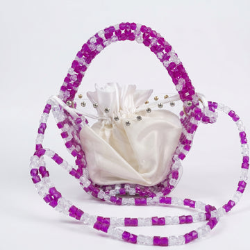 Rexsz Pink Beaded Butterfly Bag | Handmade Elegant Party Handbag for Girls
