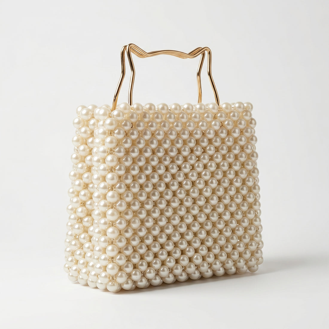 Rexsz White Pearl Beaded Bag | Elegant Handmade Wedding & Party Handbag
