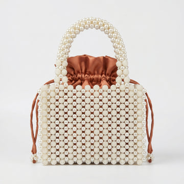 Rexsz Pearl Handbag | Elegant Handmade Pearl Beaded Bag for Weddings & Parties