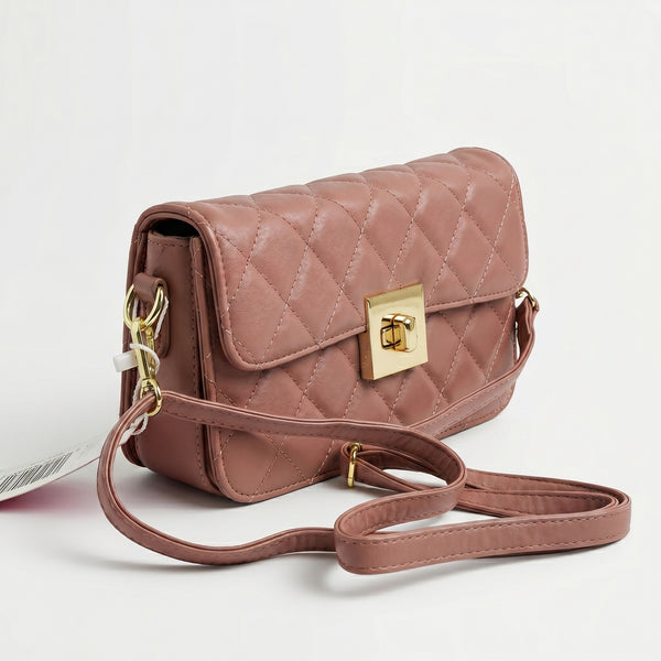 Rexsz Quilted Patent Leather Crossbody Bag | Stylish Elegant Shoulder Bag for Women
