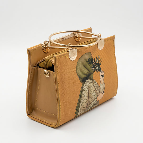 Rexsz Illustrative Hijab Art Bag | Stylish Printed Tote Handbag for Girls