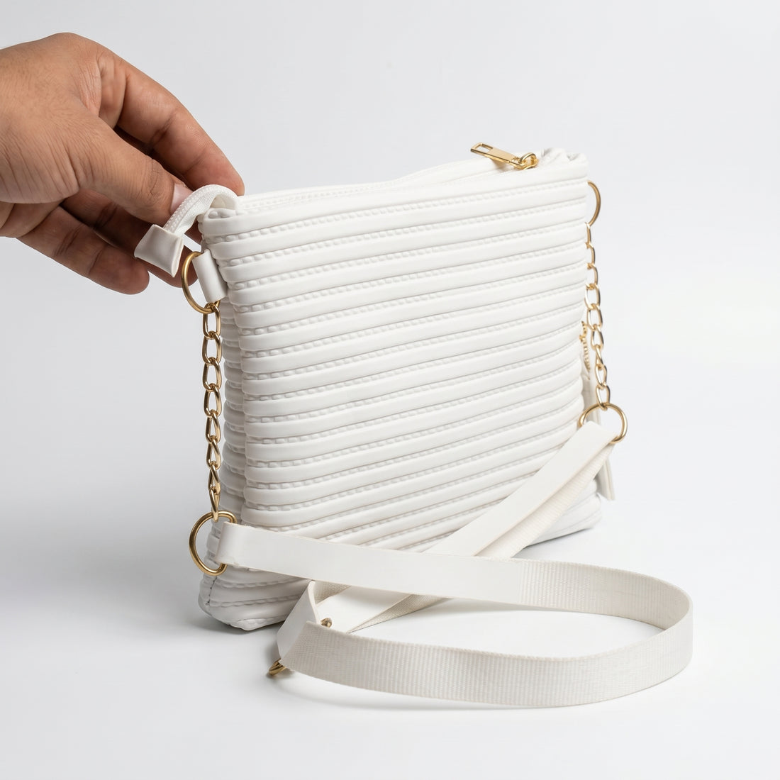 Rexsz Pleated Leather Crossbody Bag | Stylish Shoulder & Crossbody Bag for Women