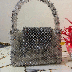 White and Silver Crystal Bag