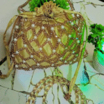 crystal and pearl potli bag