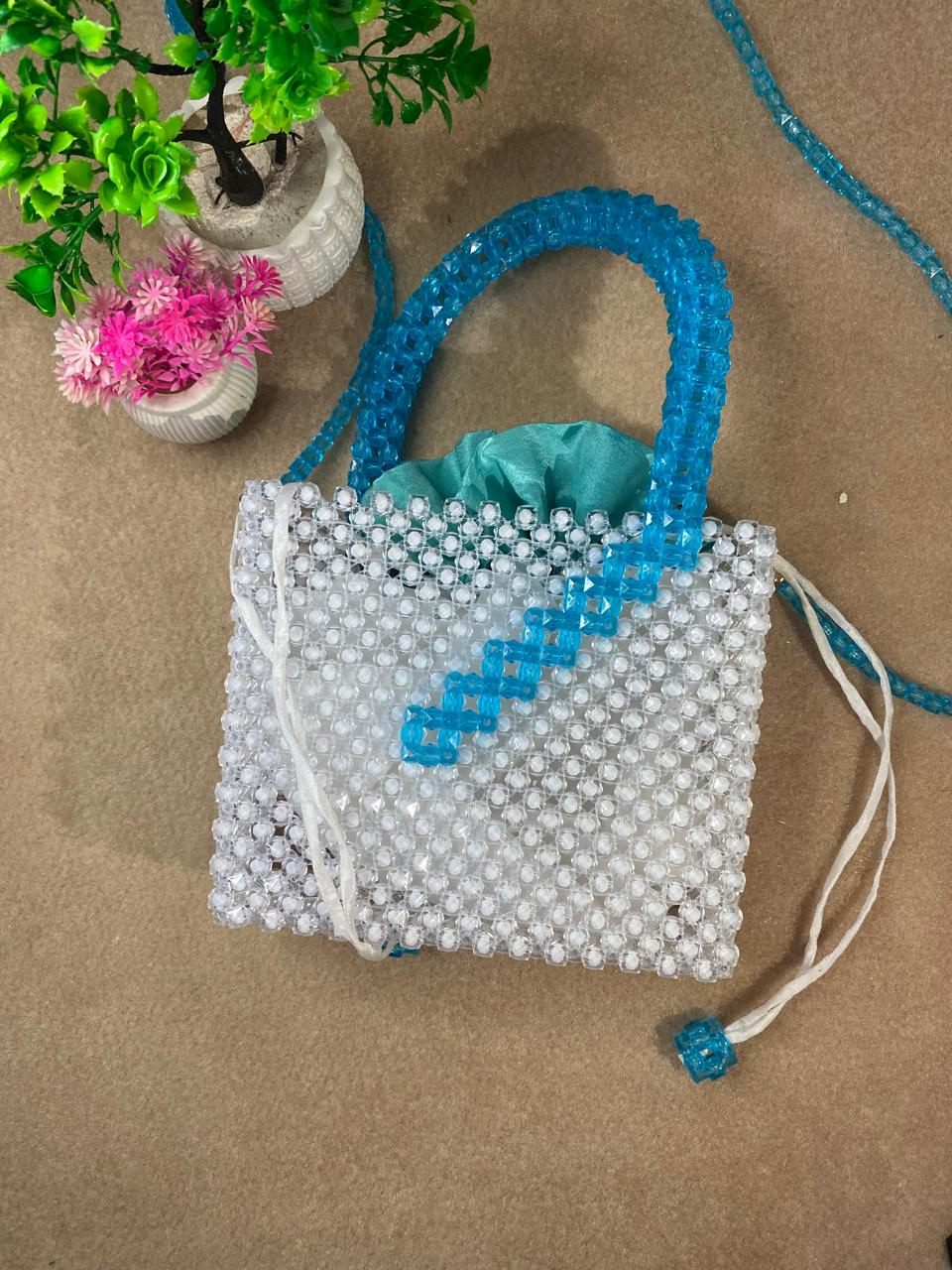White Beaded Purse