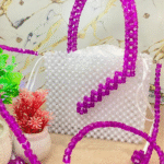 White beaded bag
