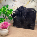 Black Heart Beaded Bag