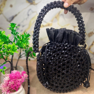 Black beaded bag
