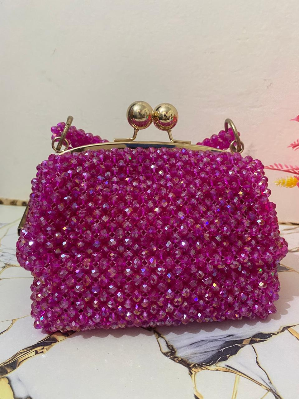 Pink Crystal Clutch