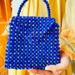 Royal Blue Beaded Handbag