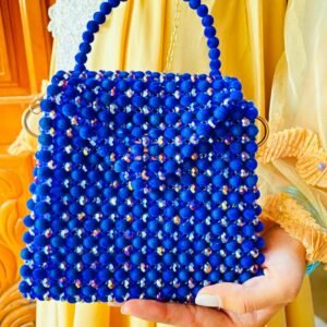 Royal Blue Beaded Handbag