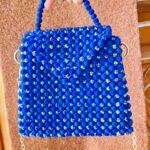 royal blue beaded handbag