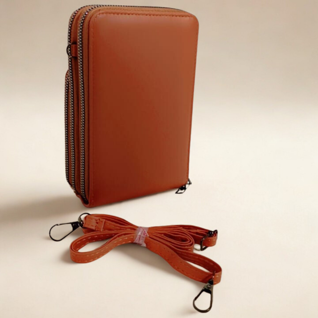 Two-Tone Lace Sling Bag – Gold Accent Phone Pouch | Rexsz