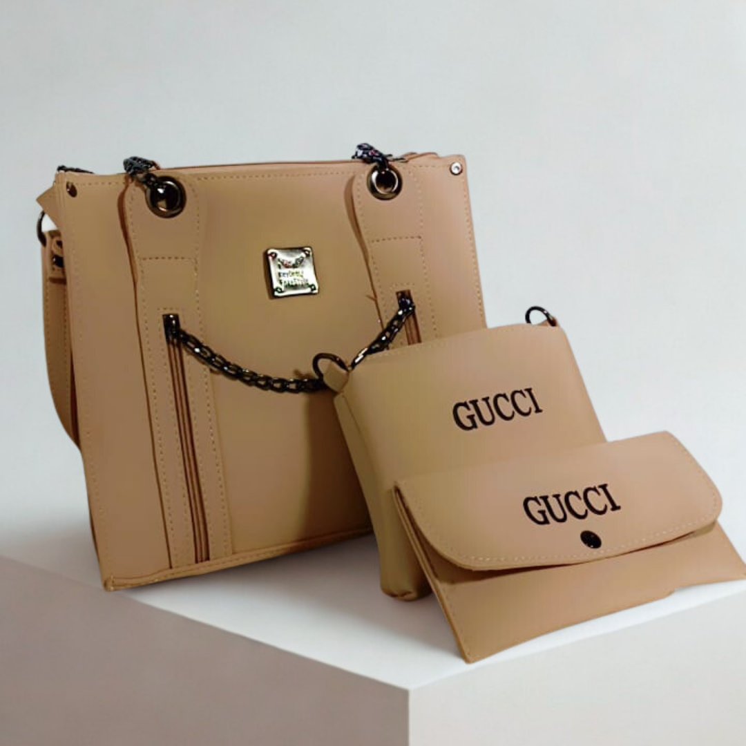3-Piece Ladies Handbag Set – Stylish Shoulder, Crossbody & Wallet Combo | Rexsz