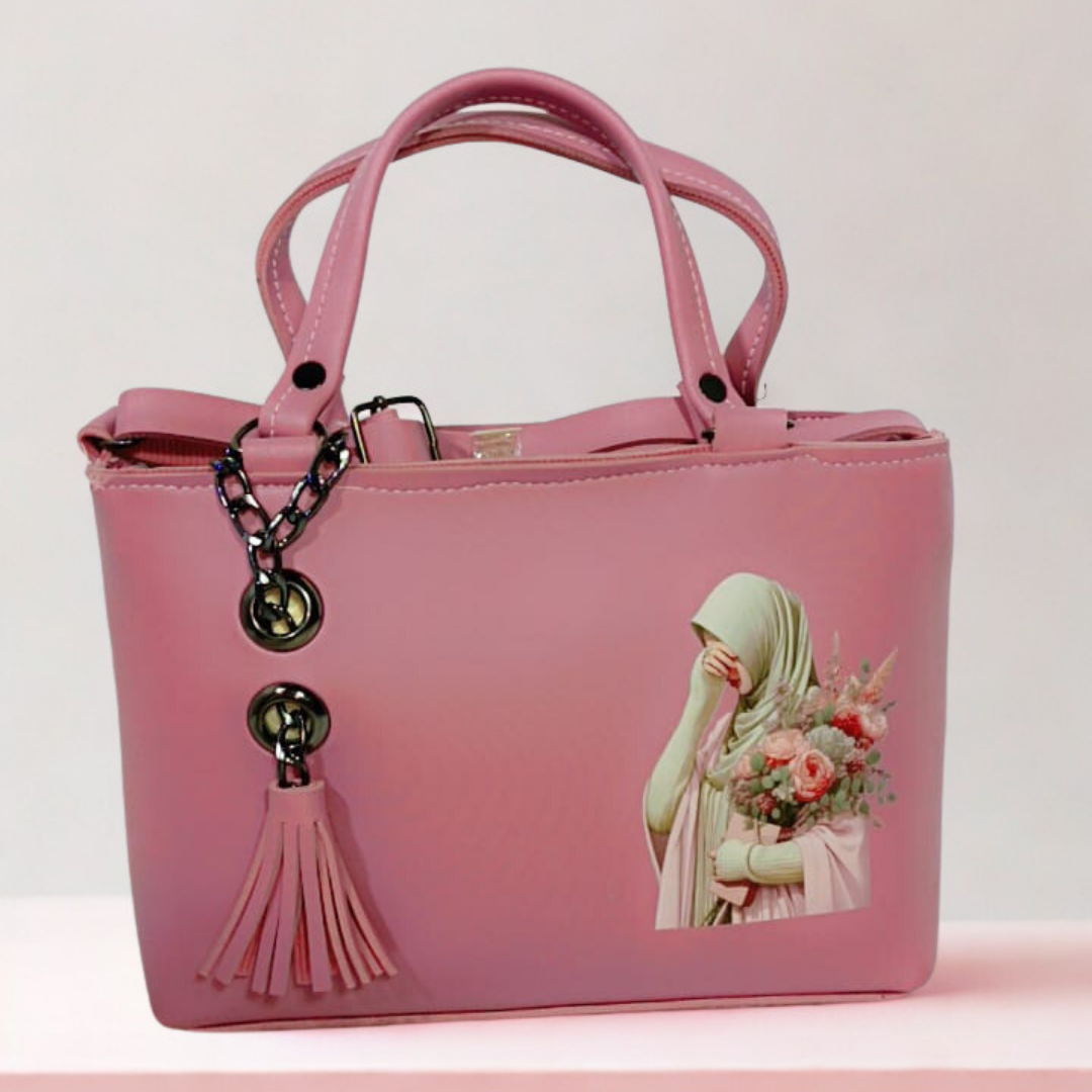 Hijabi Floral Tote Bag – Chain Tassel Purse for Women | Rexsz