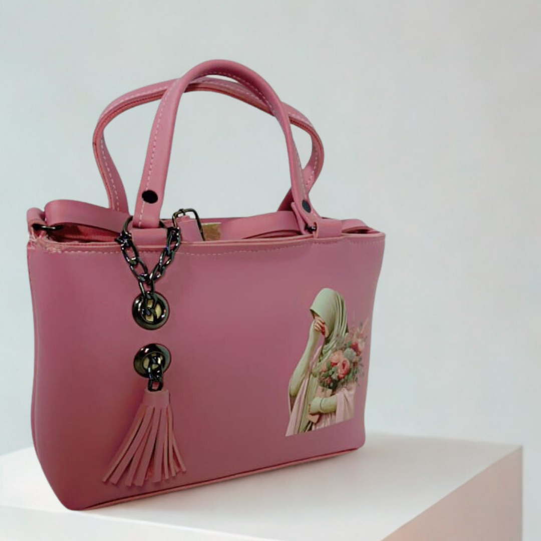 Hijabi Floral Tote Bag – Chain Tassel Purse for Women | Rexsz